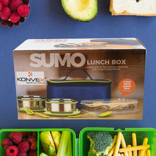 Sumo Lunch Box, with Lunch Bag, Plastic Lunch Box & Plastic Spoon, Fork (2 Pc Set / With Lunch Box)