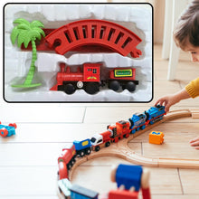 Mini train play set with bright colors and fun design