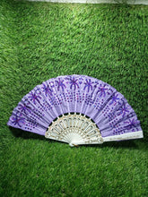 Chinese vintage folding fan with a fabric sleeve