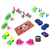 Friction-powered toy vehicles set, colorful combo pack